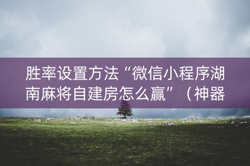 胜率设置方法“微信小程序湖南麻将自建房怎么赢”（神器最新免费)