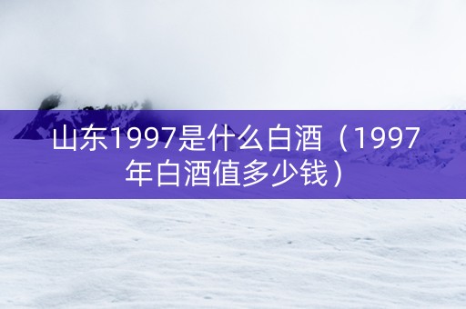 山东1997是什么白酒（1997年白酒值多少钱）