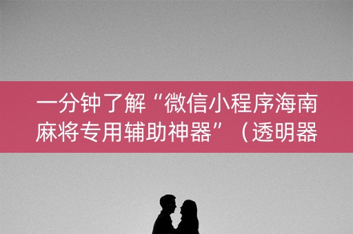 一分钟了解“微信小程序海南麻将专用辅助神器”（透明器教程)