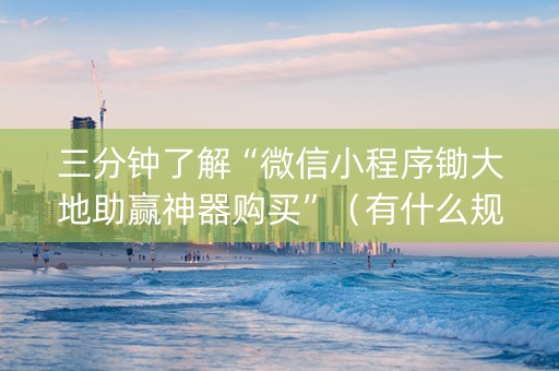 三分钟了解“微信小程序锄大地助赢神器购买”（有什么规律)