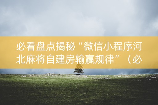 必看盘点揭秘“微信小程序河北麻将自建房输赢规律”（必赢神器)