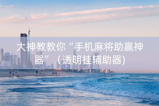 大神教教你“手机麻将助赢神器”（透明挂辅助器)