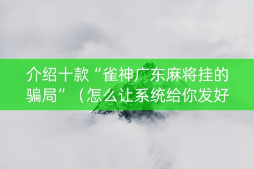 介绍十款“雀神广东麻将挂的骗局”（怎么让系统给你发好牌)
