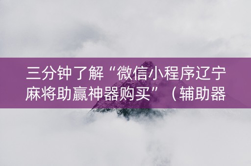 三分钟了解“微信小程序辽宁麻将助赢神器购买”（辅助器插件)