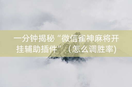 一分钟揭秘“微信雀神麻将开挂辅助插件”（怎么调胜率)