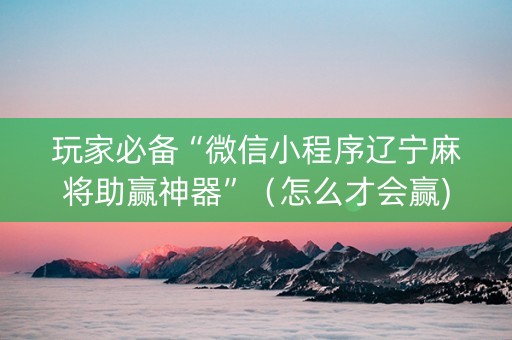 玩家必备“微信小程序辽宁麻将助赢神器”（怎么才会赢)