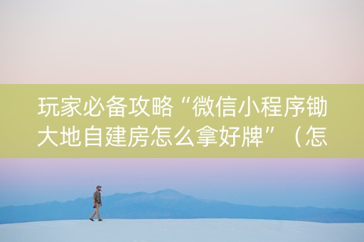 玩家必备攻略“微信小程序锄大地自建房怎么拿好牌”（怎么设置才能赢)