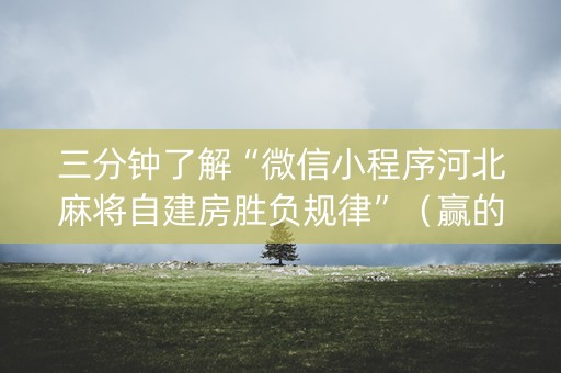 三分钟了解“微信小程序河北麻将自建房胜负规律”（赢的技巧规律)