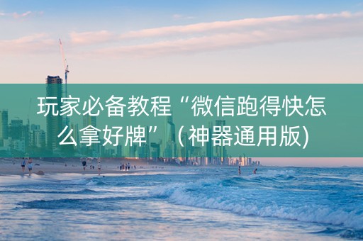 玩家必备教程“微信跑得快怎么拿好牌”（神器通用版)