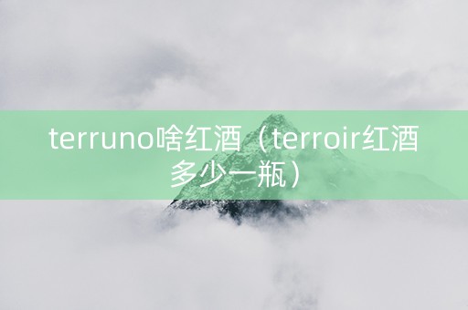 terruno啥红酒（terroir红酒多少一瓶）