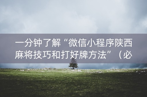 一分钟了解“微信小程序陕西麻将技巧和打好牌方法”（必赢神器辅助器)