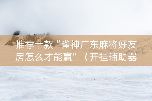推荐十款“雀神广东麻将好友房怎么才能赢”（开挂辅助器插件)