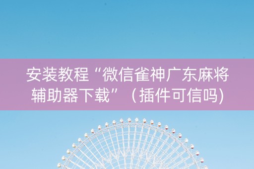 安装教程“微信雀神广东麻将辅助器下载”（插件可信吗)
