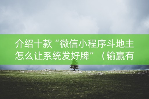 介绍十款“微信小程序斗地主怎么让系统发好牌”（输赢有什么规律)