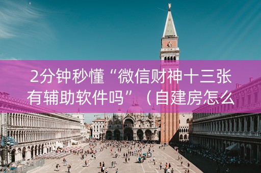 2分钟秒懂“微信财神十三张有辅助软件吗”（自建房怎么赢)