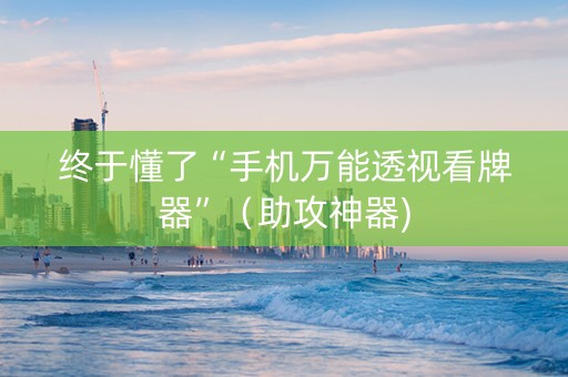 终于懂了“手机万能透视看牌器”（助攻神器)