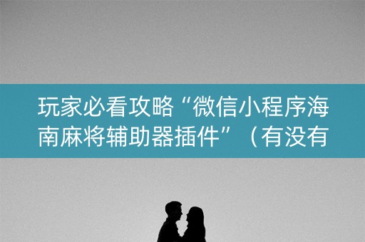 玩家必看攻略“微信小程序海南麻将辅助器插件”（有没有猫腻)