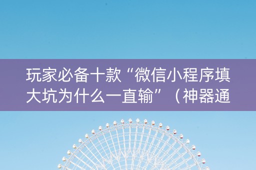 玩家必备十款“微信小程序填大坑为什么一直输”（神器通用版)
