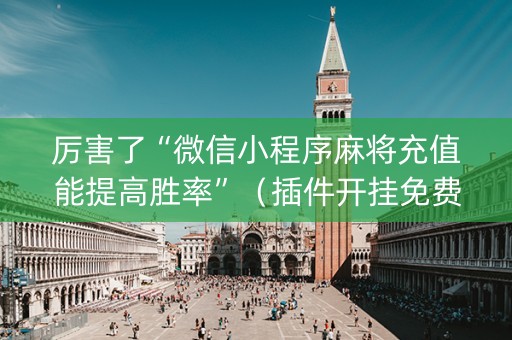 厉害了“微信小程序麻将充值能提高胜率”（插件开挂免费AI)