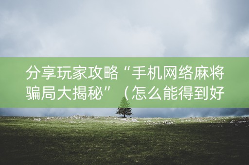 分享玩家攻略“手机网络麻将骗局大揭秘”（怎么能得到好牌)