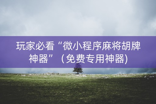 玩家必看“微小程序麻将胡牌神器”（免费专用神器)