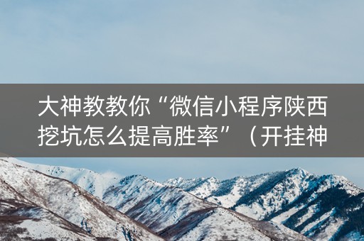 大神教教你“微信小程序陕西挖坑怎么提高胜率”（开挂神器下载)