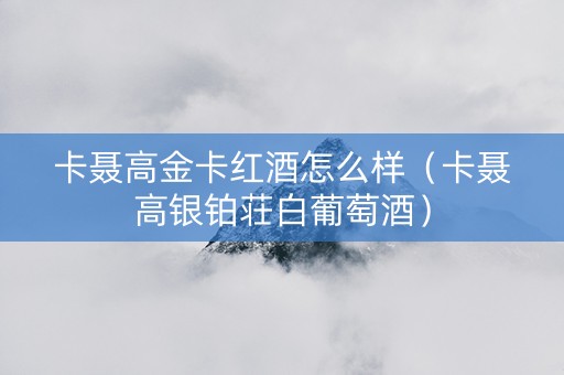 卡聂高金卡红酒怎么样（卡聂高银铂荘白葡萄酒）