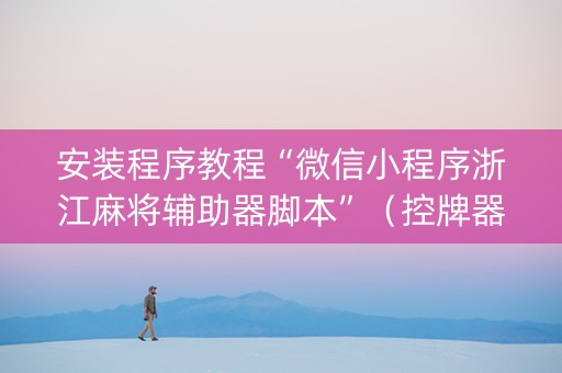 安装程序教程“微信小程序浙江麻将辅助器脚本”（控牌器)