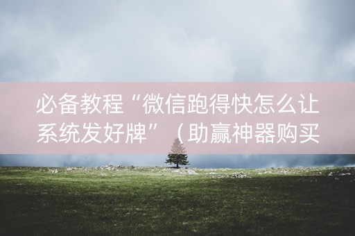 必备教程“微信跑得快怎么让系统发好牌”（助赢神器购买)