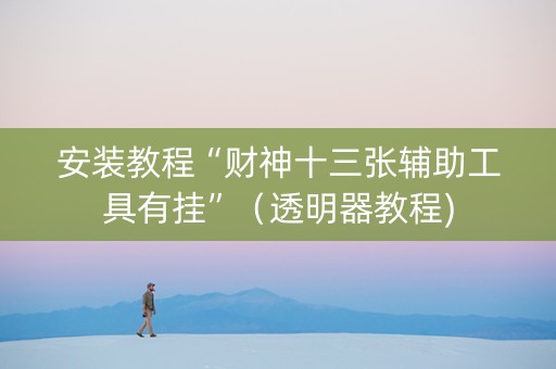 安装教程“财神十三张辅助工具有挂”（透明器教程)