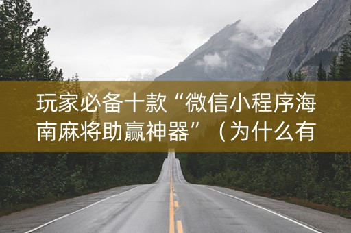 玩家必备十款“微信小程序海南麻将助赢神器”（为什么有人一直赢)