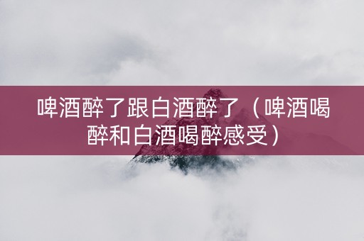 啤酒醉了跟白酒醉了（啤酒喝醉和白酒喝醉感受）