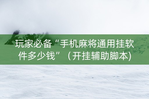 玩家必备“手机麻将通用挂软件多少钱”（开挂辅助脚本)