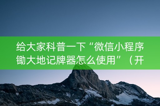 给大家科普一下“微信小程序锄大地记牌器怎么使用”（开挂辅助器插件)