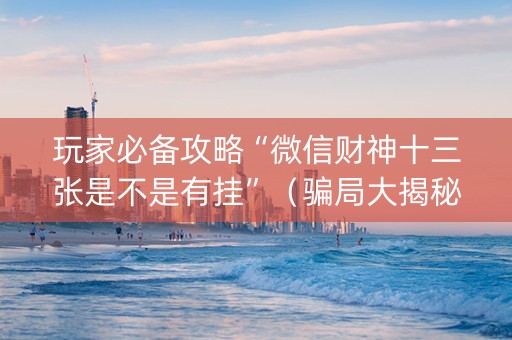 玩家必备攻略“微信财神十三张是不是有挂”（骗局大揭秘)