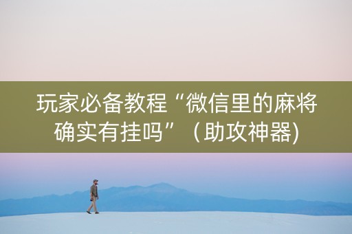 玩家必备教程“微信里的麻将确实有挂吗”（助攻神器)
