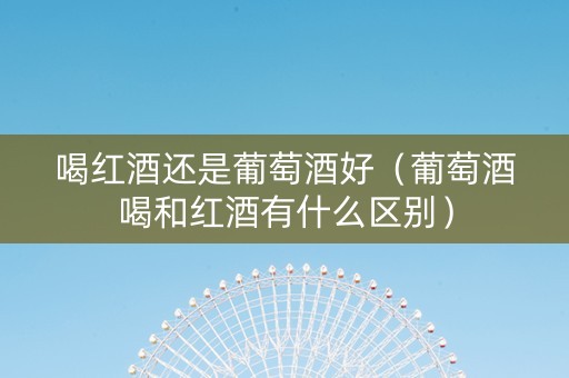 喝红酒还是葡萄酒好（葡萄酒喝和红酒有什么区别）