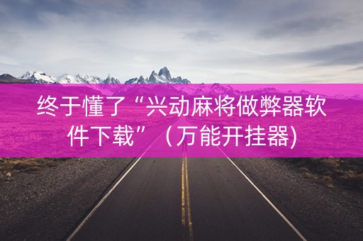 终于懂了“兴动麻将做弊器软件下载”（万能开挂器)