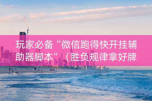 玩家必备“微信跑得快开挂辅助器脚本”（胜负规律拿好牌)
