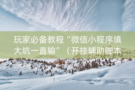 玩家必备教程“微信小程序填大坑一直输”（开挂辅助脚本)