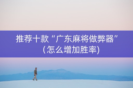 推荐十款“广东麻将做弊器”（怎么增加胜率)