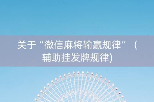 关于“微信麻将输赢规律”（辅助挂发牌规律)