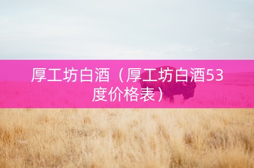 厚工坊白酒（厚工坊白酒53度价格表）