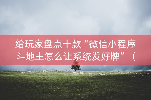 给玩家盘点十款“微信小程序斗地主怎么让系统发好牌”（神器最新免费)