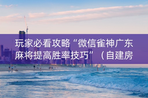 玩家必看攻略“微信雀神广东麻将提高胜率技巧”（自建房怎么赢)