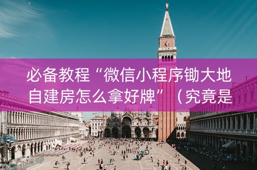 必备教程“微信小程序锄大地自建房怎么拿好牌”（究竟是不是有挂)