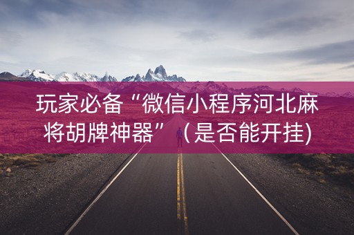 玩家必备“微信小程序河北麻将胡牌神器”（是否能开挂)