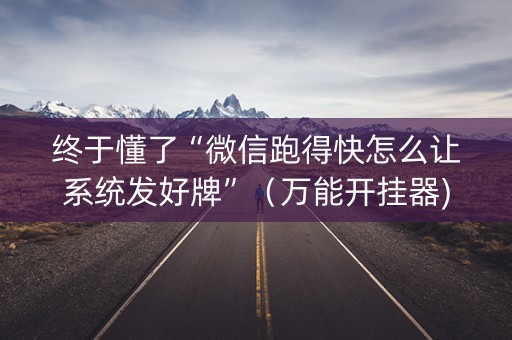 终于懂了“微信跑得快怎么让系统发好牌”（万能开挂器)