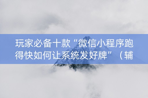 玩家必备十款“微信小程序跑得快如何让系统发好牌”（辅助器下载)