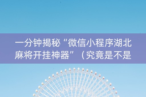 一分钟揭秘“微信小程序湖北麻将开挂神器”（究竟是不是有挂)